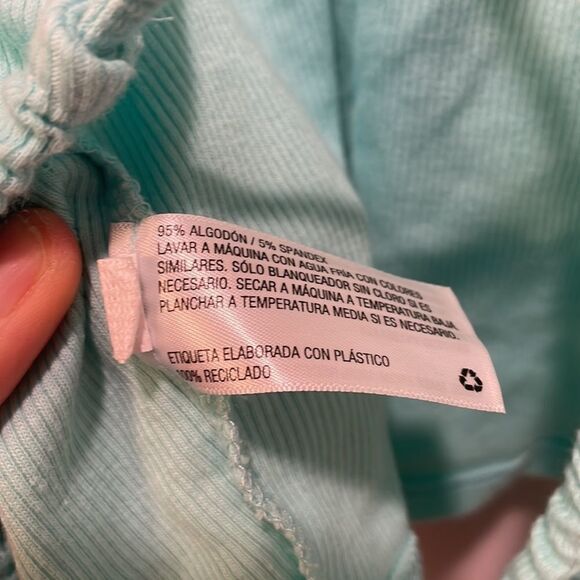 Nwot Wild Fable woman’s aqua green open back crop tee shirt - Picture 11 of 11